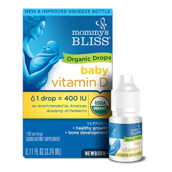 Mommy's Bliss Organikus Baby D-vitamin cseppek, újszülött kortól, 3,24 ml
