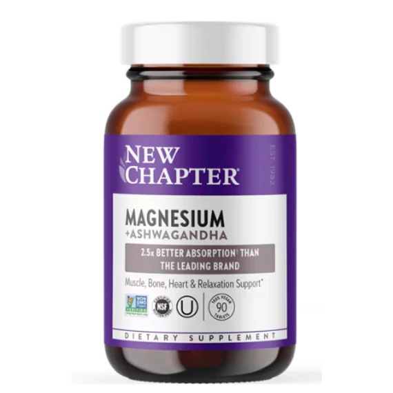 New Chapter Magnézium és Ashwagandha, 90 db