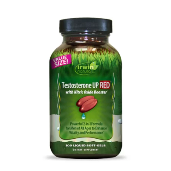 Irwin Naturals Testosterone UP Red Tesztoszteron és Nitrogén-Oxid támogató formula, 100 db lágyzselatin kapszula