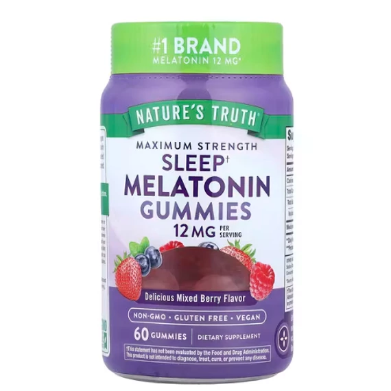 Nature's Truth Melatonin Gumicukor, vegyes bogyós íz, 6 mg, 60 db