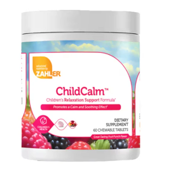 Zahler ChildCalm, gyermek nyugalom és ellazulás támogatása, gyümölcsös ízű, 60 rágótabletta