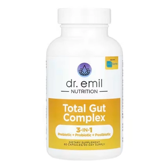 Dr. Emil Nutrition Total Gut Complex, Prebiotikum + Probiotikum + Posztbiotikum a bélrendszer egészségéért, 60 db