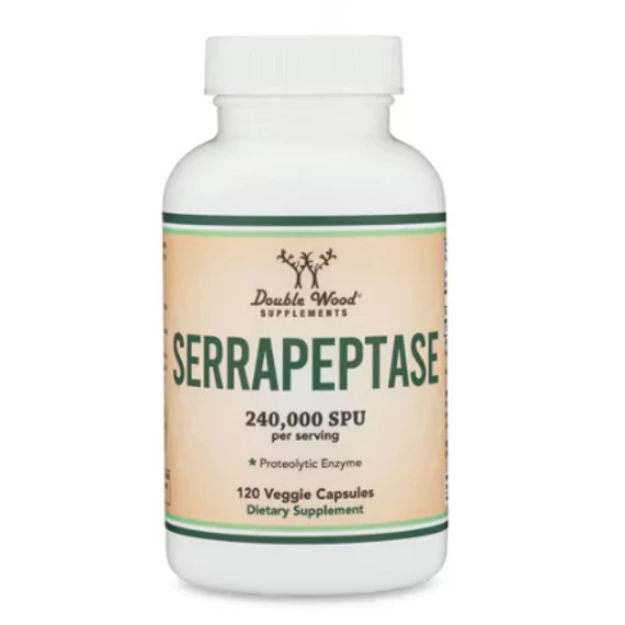 Double Wood Supplements Serrapeptase, 240,000 SPU, 120  db
