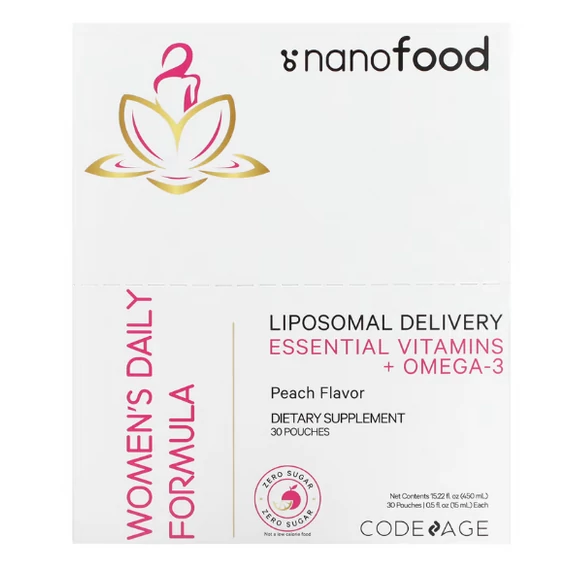 Codeage Nanofood Teen Daily Formula, Liposzómás Multivitamin + Omega-3, 30 tasak