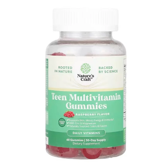 Nature's Craft Teen Multivitamin tinédzsereknek napi támogatás a növekedéshez és az aktív életmódhoz, 60 db
