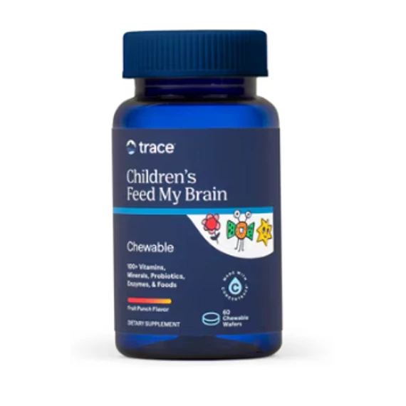 Trace Children’s Feed My Brain, gyümölcsös ízű rágótabletta az agyműködés támogatására, 60 db