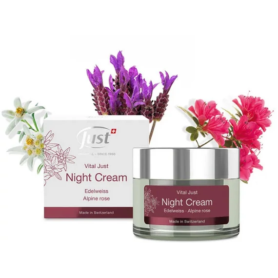 Just Vital Just éjszakai krém alpesi rózsával 50ml