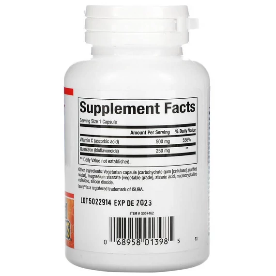 C-vitamin Extra + Kvercetin, 60 db, Natural Factors