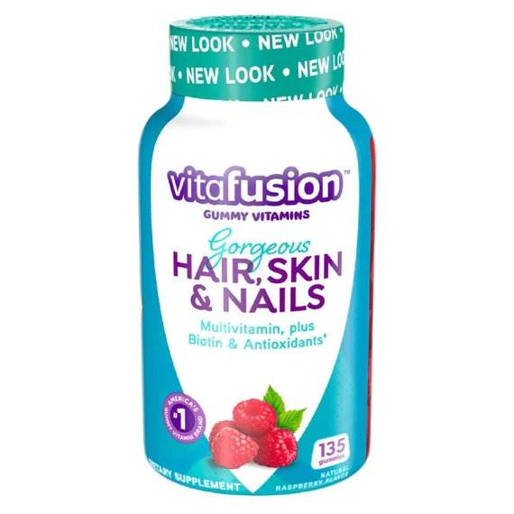 Vitafusion Gyönyörű Haj, bőr, köröm gumivitamin, málna, 135db - szavatossági idő: 2025.09.30