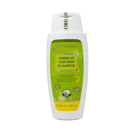 Naturissimo Power up tusfürdő és sampon, 200 ml
