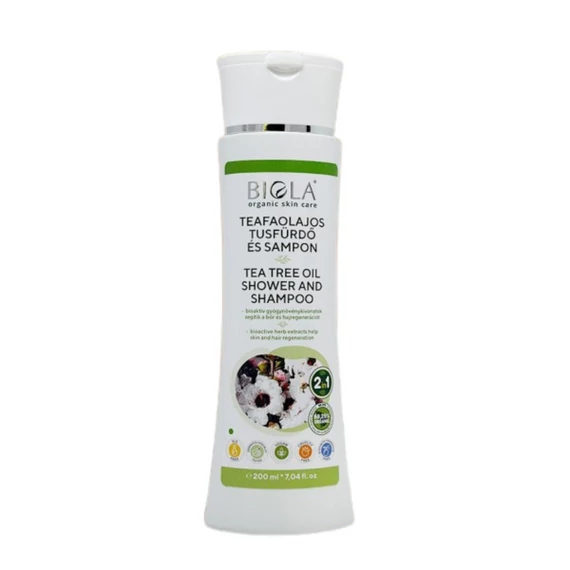 Biola bio Teafaolajos tusfürdő és sampon, 200 ml