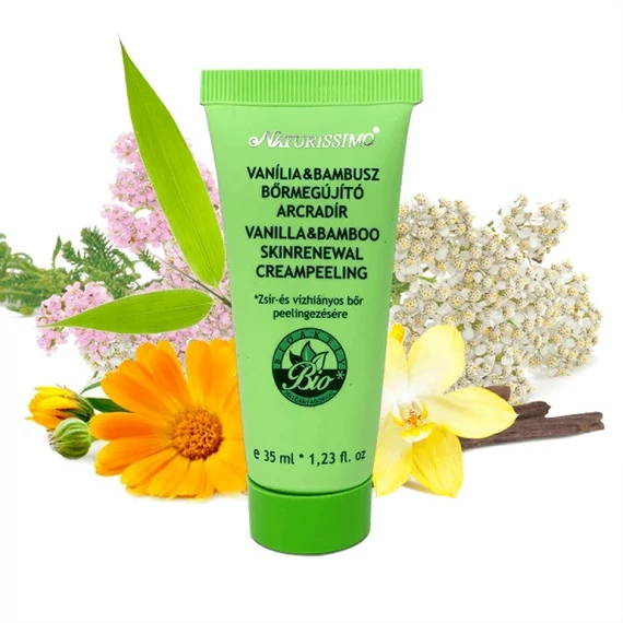 Naturissimo Vanília-bambusz bőrmegújító arcradír, 35 ml