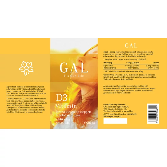 GAL D3 vitamin, 4000 NE x 240 adag