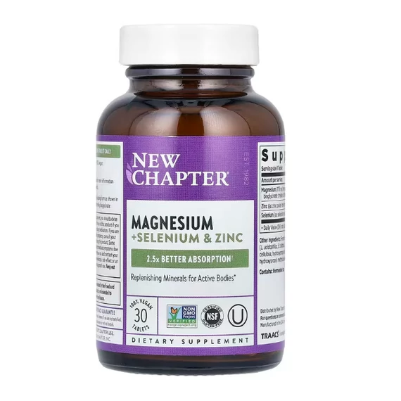 New Chapter Magnesium + Selenium & Zinc tabletta, 30 db