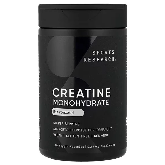 Sports Research Kreatin-monohidrát (mikronizált), 120 db növényi kapszula