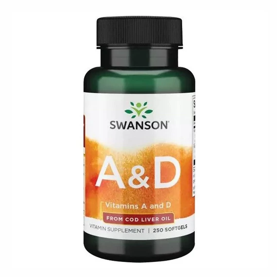 Swanson A&D vitamin halolajból, 1500mcg+400NE lágyzselatin kapszula, 250 db