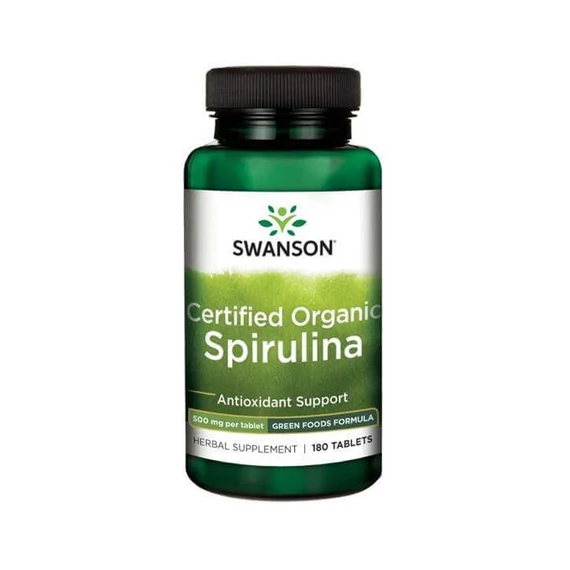 Swanson Spirulina alga organikus, 500 mg, 180 db