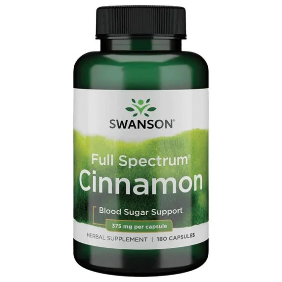 Swanson Cinnamon full spektrum fahéj, 375 mg, 180 db