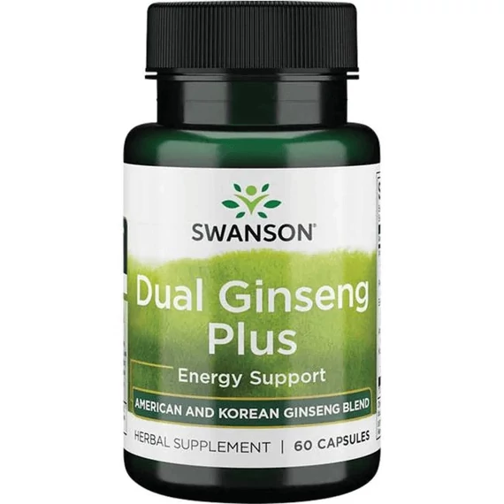 Swanson Dual ginseng plus, komplex, 60 db
