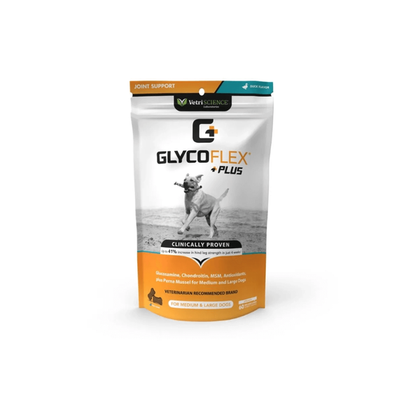 GlycoFlex Plus csípő- és ízületi támogatás kutyáknak, kacsa ízesítés, 60 db, Vetri Science