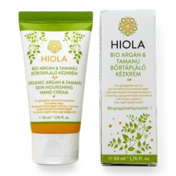 Hiola Bio argán & tamanu bőrtápláló kézkrém , 50 ml