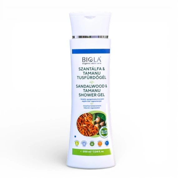 Biola Szantálfa & tamanu tusfürdő gél , 200 ml