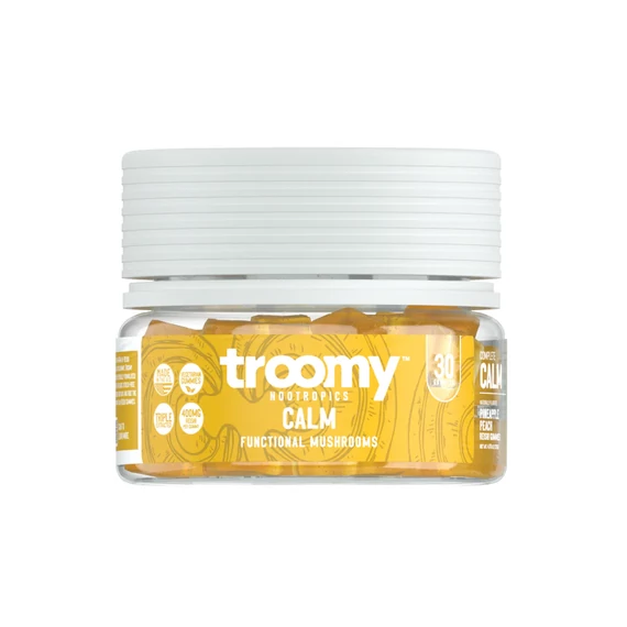 Troomy Nootropics Calm, Funkcionális gombás gumivitamin, ananász-barack ízű, 30 db