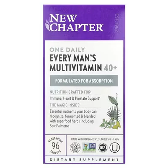 New Chapter Every Man's One Daily multivitamin férfiaknak 40 év felett, 96 db