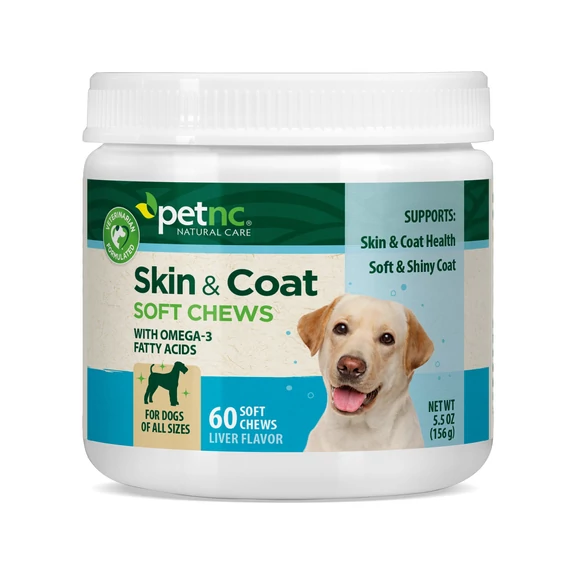 Petnc Natural Care Bőr & Szőrzet puha rágófalatok, minden kutyának, májas ízű, 60 db (156 g)