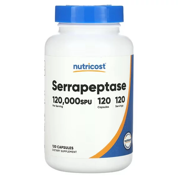 Nutricost Szerrapeptáz, 60 mg (120,000 SPU), 120 db