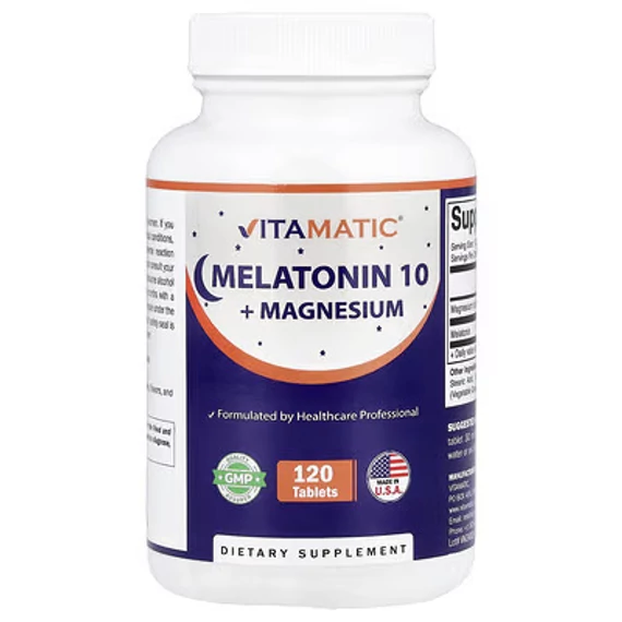 Vitamatic Melatonin 10 + Magnézium, 120 tabletta