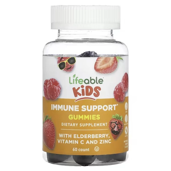 Lifeable Gyerek Immunerősítő Gumivitamin, Bogyós Gyümölcs, 60 db
