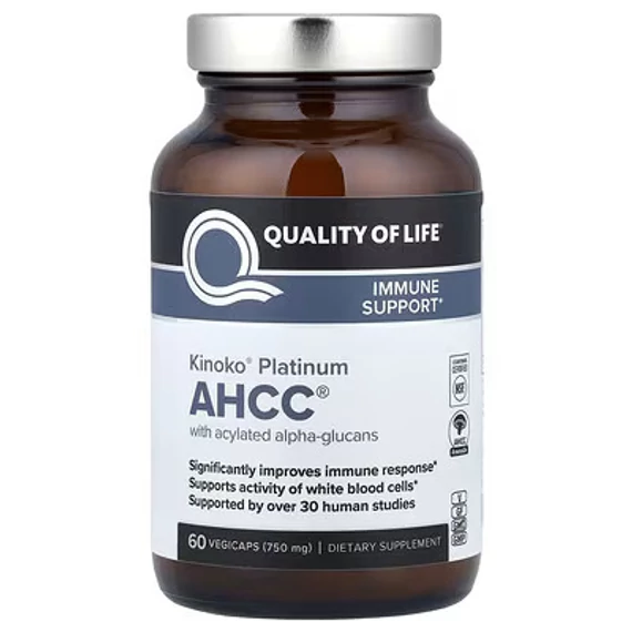 Quality of Life Kinoko Platinum AHCC, 750 mg, 60 kapszula