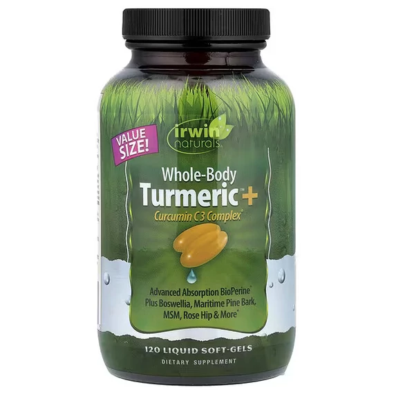 Irwin Naturals Kurkuma & Kurkumin Bioaktív Komplex, 120 db lágyzselatin kapszula