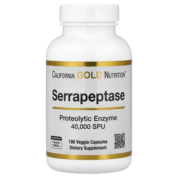 California Gold Nutrition Szerrapeptáz,(40,000 SPU), 180 db 
