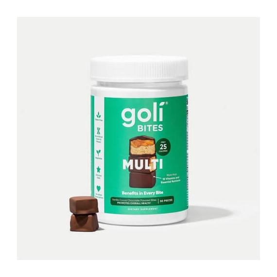 Goli Bites Multivitamin, vaníliás kakaós csokoládé falatok, 30 db, Goli Nutrition 