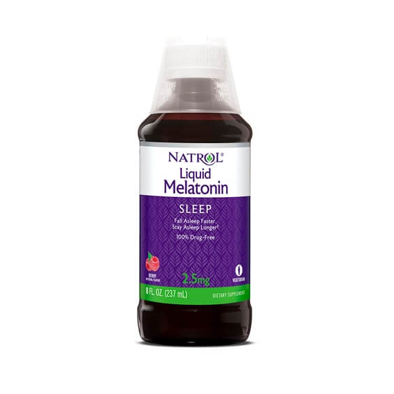 Melatonin, folyékony,  bogyós gyümölcs íz, 2,5 mg, 237 ml, Natrol 