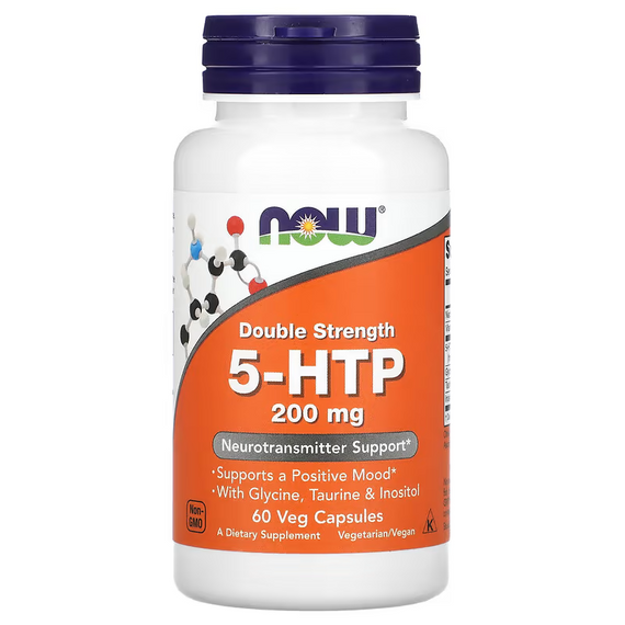 5-HTP, 200 mg, dupla erősségű, 60 db, Now Foods