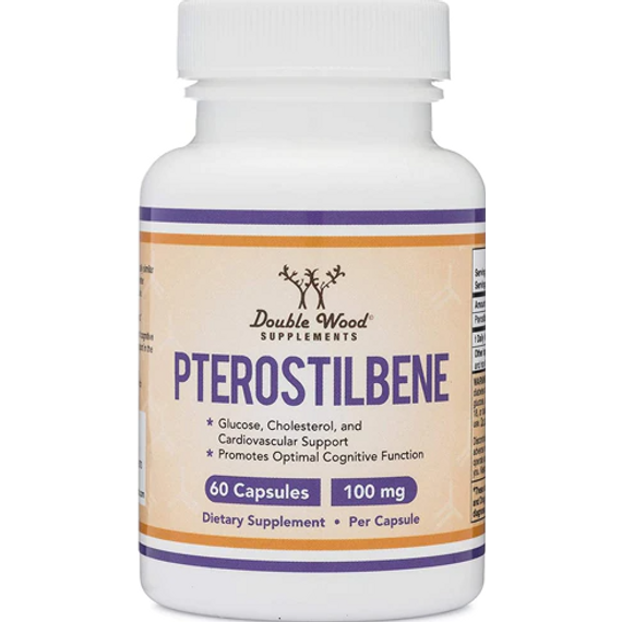 Pterostilbene, pterostilbén, 100 mg, 60 db, Double Wood 