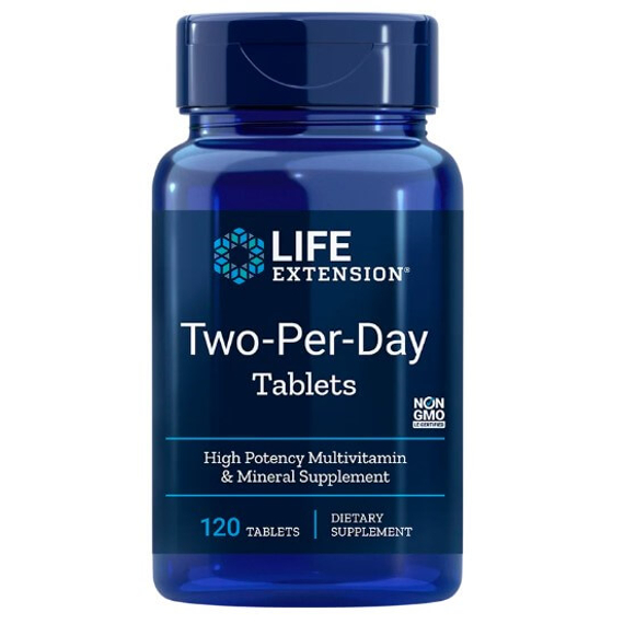 Two-Per-Day, napi két kapszula multivitamin, 120 db, Life Extension 