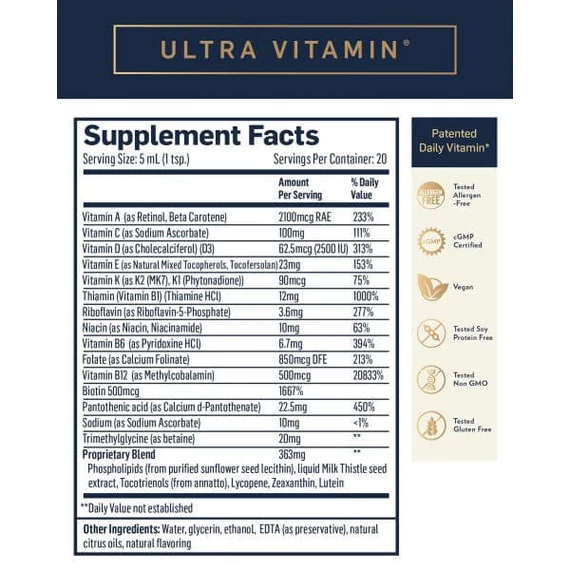 Quicksilver Ultra Vitamin, Liposomális 100 ml