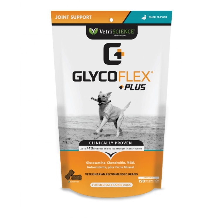 GlycoFlex Plus, ízületi támogatás kutyáknak, jutalomfalat, 120 db, Vetri Science
